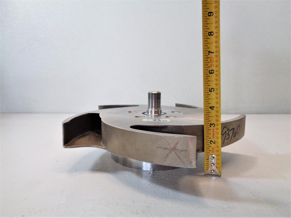 5-Vane Pump Impeller, CD4M, 12.5" Dia., 3/4" MNPT, 6" Base Opening